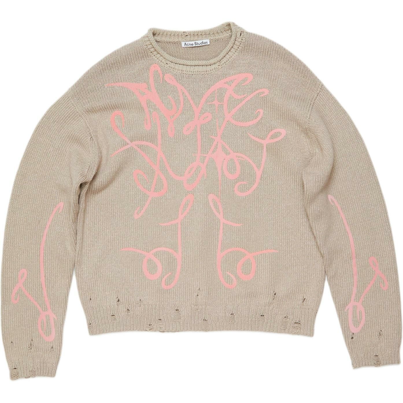 【代購】Acne Studios Graphic Printed Distressed Jumper