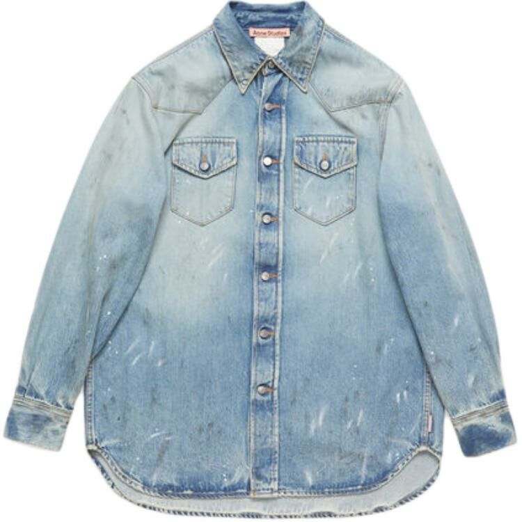 【代購】Acne Studios Paint Printed Denim Shirt