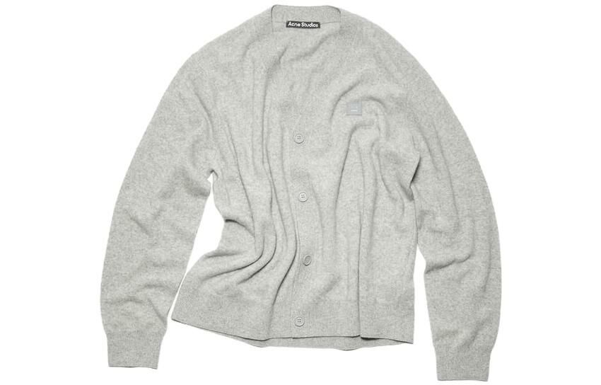 【代購】Acne Studios Face Logo Patch V Neck Cardigan