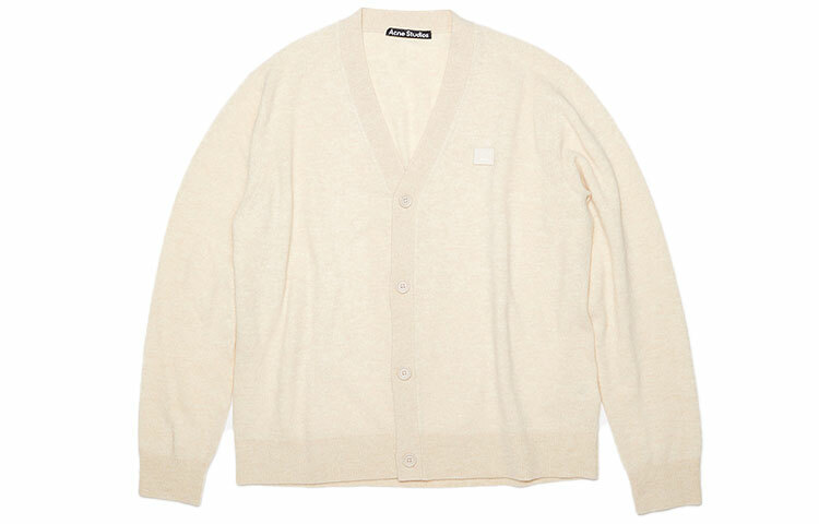 【代購】Acne Studios Wool Face Patch V Neck Cardigan Sweater