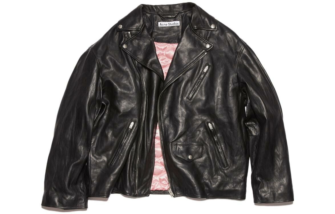 【代購】Acne Studios Off-centre Zip Leather Biker Jacket