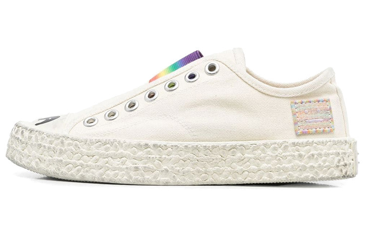 【代購】Acne Studios Logo Low Top Stylish Skateboarding Shoes Women's Beige Vintage Version