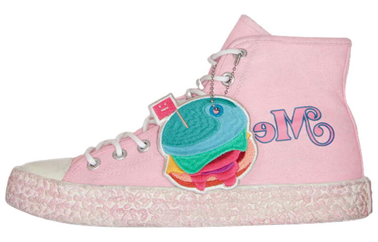 【代購】Acne Studios High-Top Stylish Skateboarding Shoes Women's Pink Vintage Version