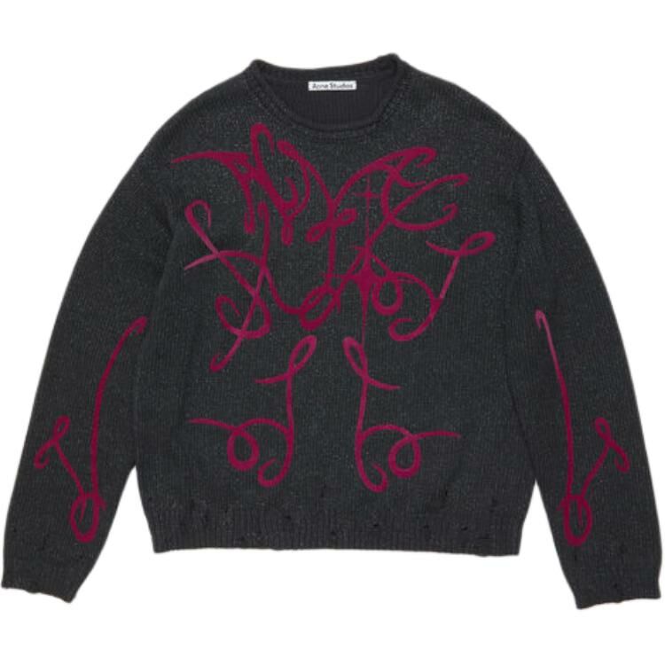 【代購】Acne Studios Graphic Printed Distressed Jumper