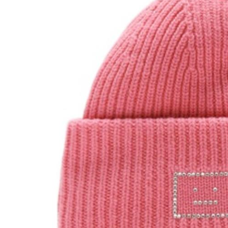【代購】Acne Studios Logo Embellished Ribbed Beanie