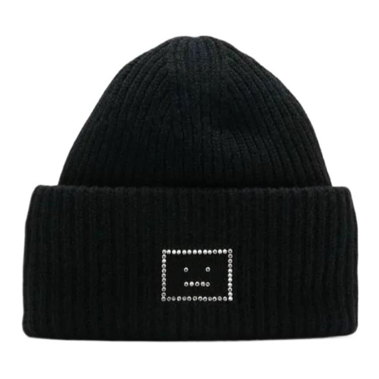 【代購】Acne Studios Logo Embellished Ribbed Beanie