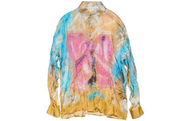 【代購】Acne Studios Shirts Men Rice Flower Yellow Pink