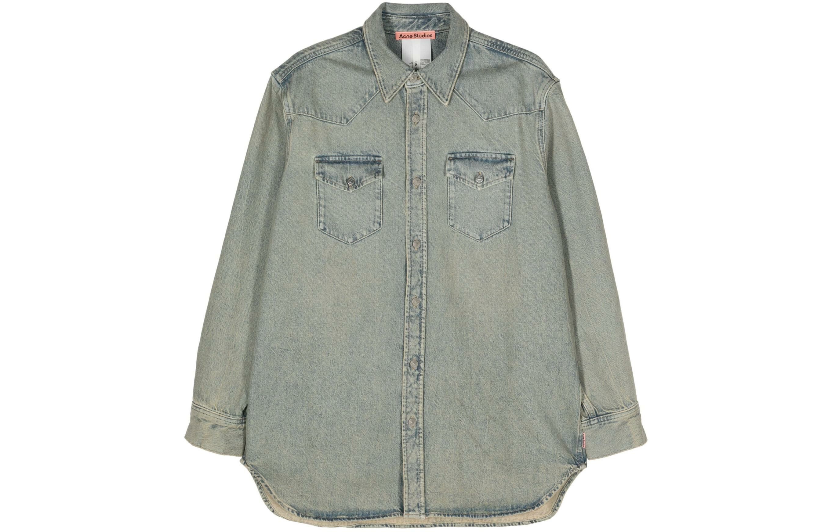 【代購】Acne Studios Collared Long-Sleeved Denim Shirt