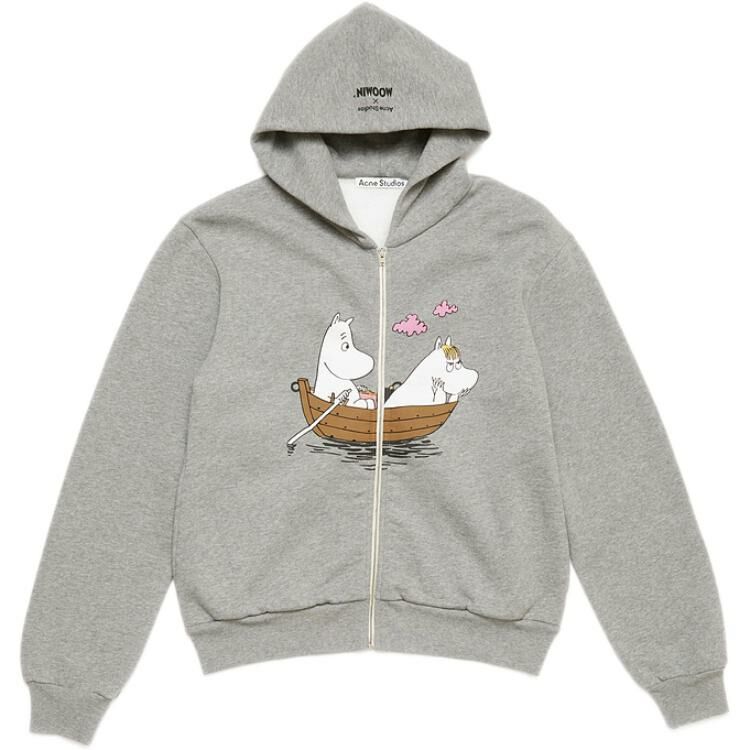 【代購】Acne Studios Moomin Collaboration Sweatshirts Unisex Light Gray