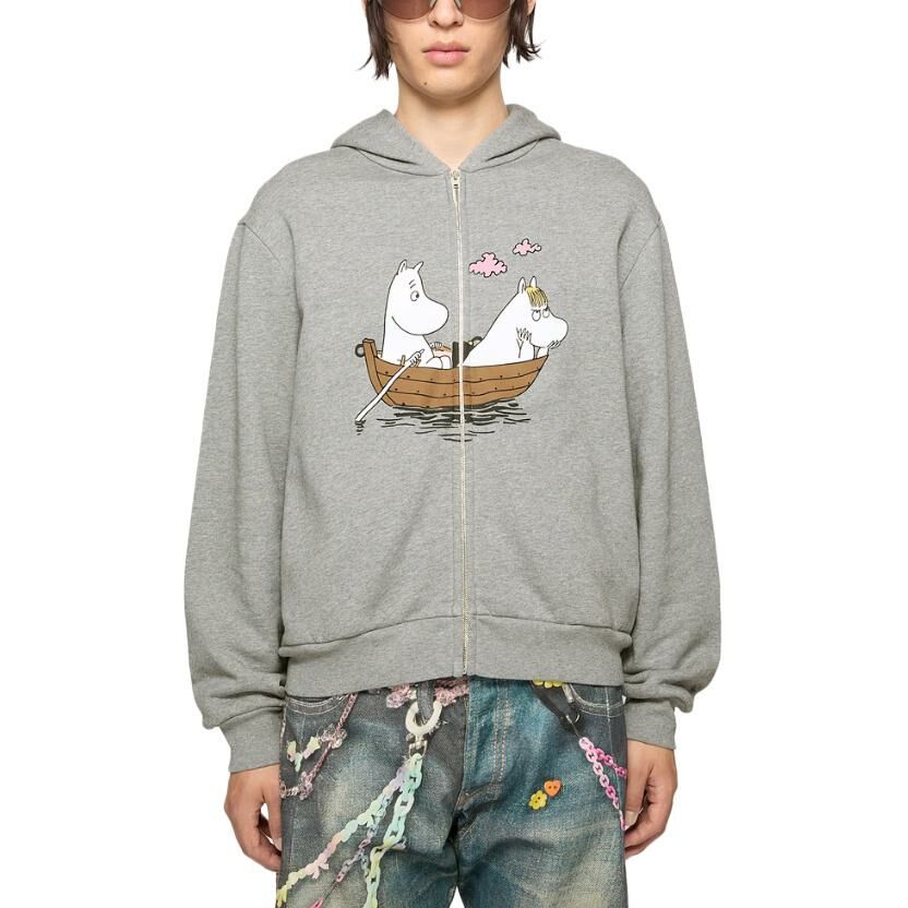 【代購】Acne Studios Moomin Collaboration Sweatshirts Unisex Light Gray