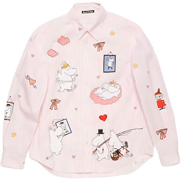 【代購】Acne Studios Moomin Collaboration Shirts Unisex Pink