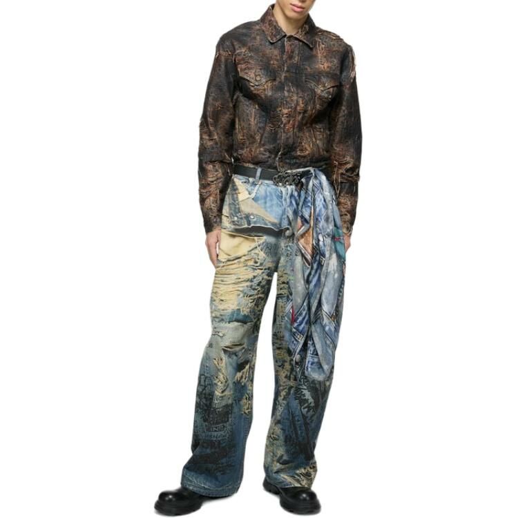 【代購】Acne Studios Distressed Monogram Denim Jacket