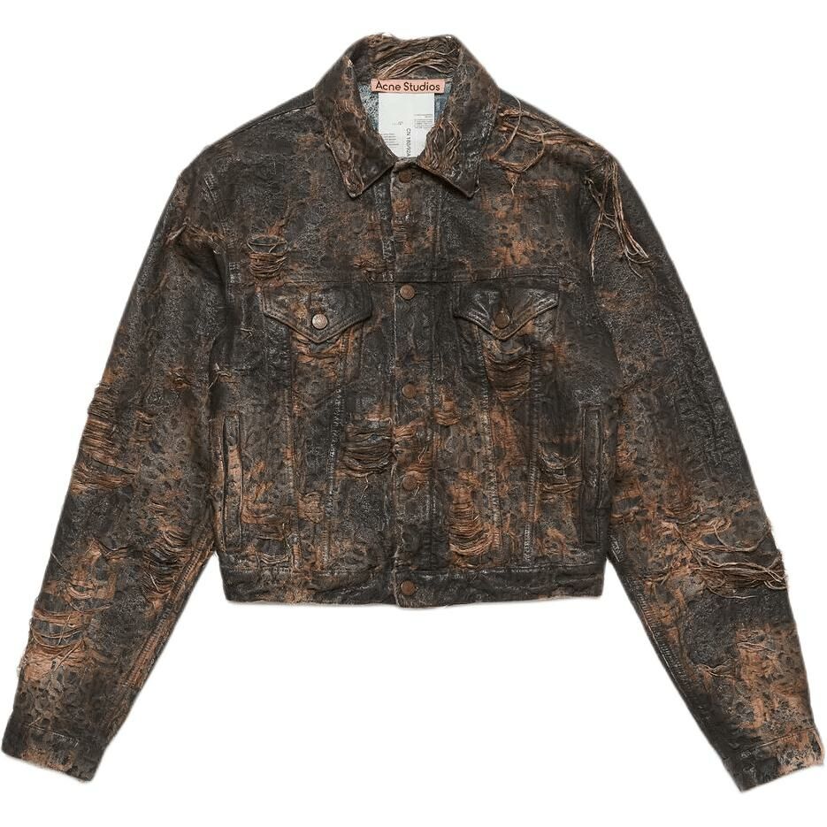 【代購】Acne Studios Distressed Monogram Denim Jacket