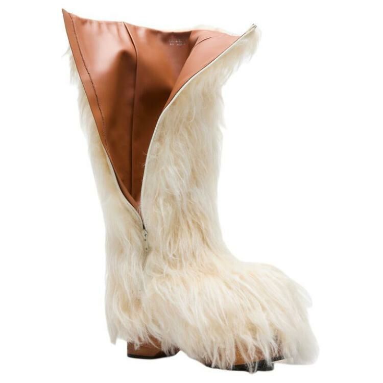 【代購】Acne Studios Knee high Boots Women's Ecru