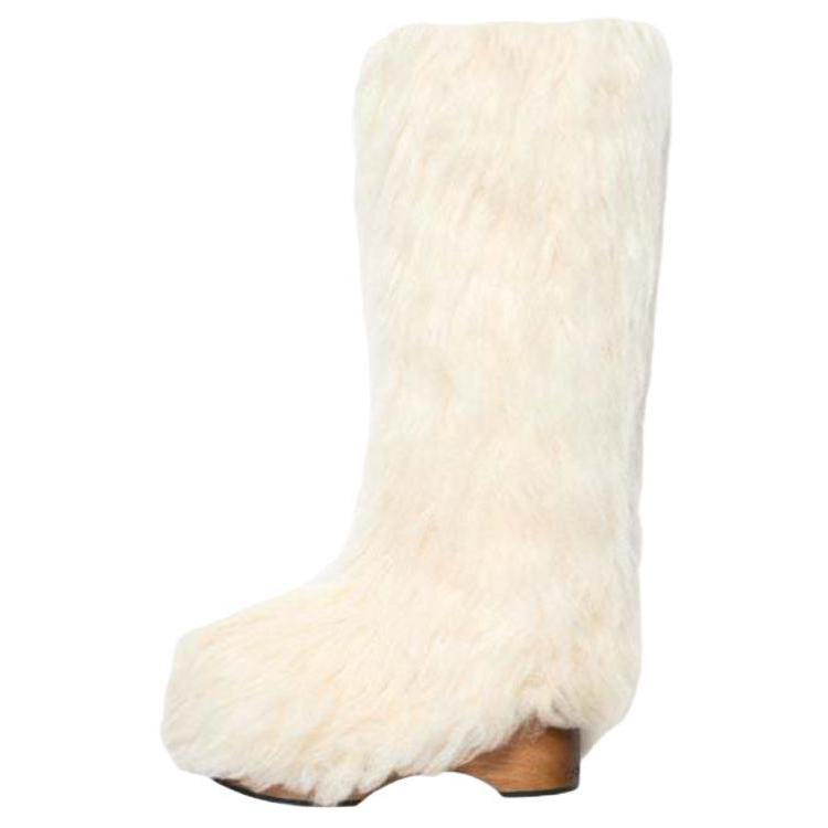 【代購】Acne Studios Knee high Boots Women's Ecru