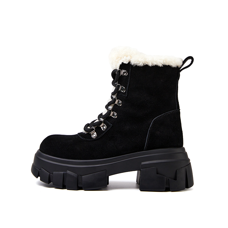 【代購】Marie Claire Short Mid Calf Martin Boot 6.5cm Women's Midnight Paris Black