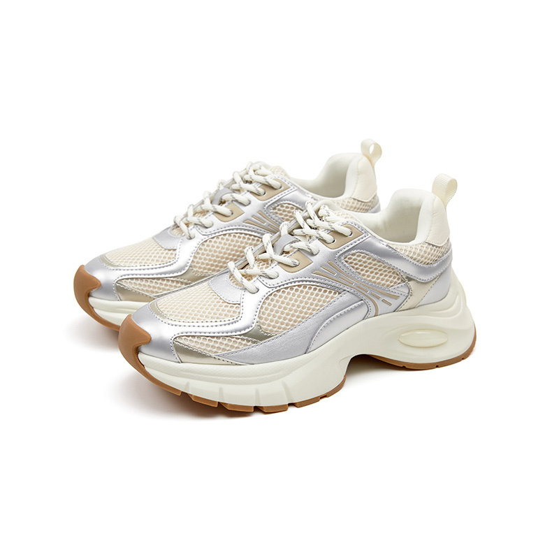 【代購】Marie Claire Balance Height Increasing Low-Top Chunky Sneakers Women's Silver