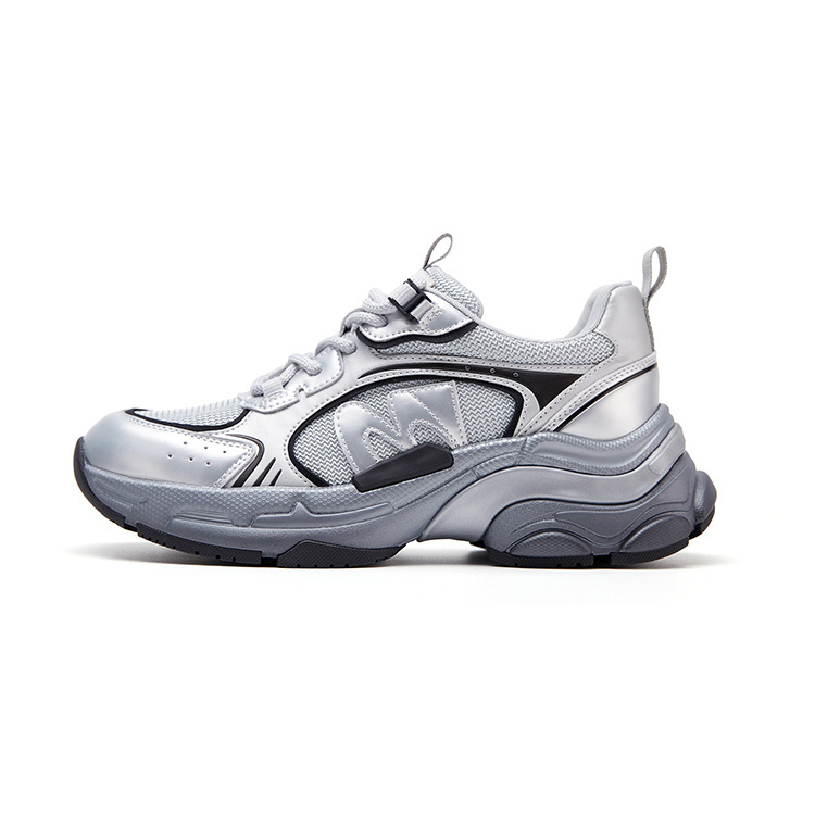 【代購】Marie Claire Low-Top Chunky Sneakers 5cm Women's Shimmering Silver