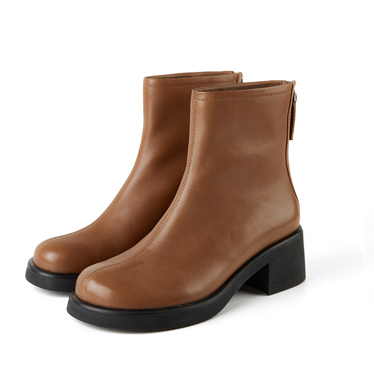 【代購】Marie Claire Ankle Boots 5.5cm Women's Caramel Brown