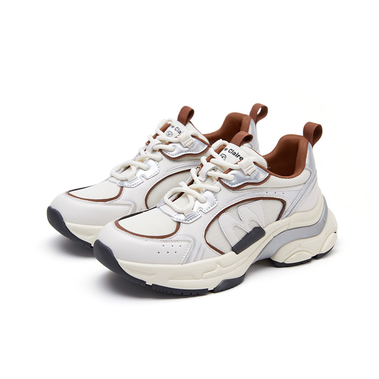 【代購】Marie Claire Low-Top Chunky Sneakers 5cm Women's Ceramic Milky White