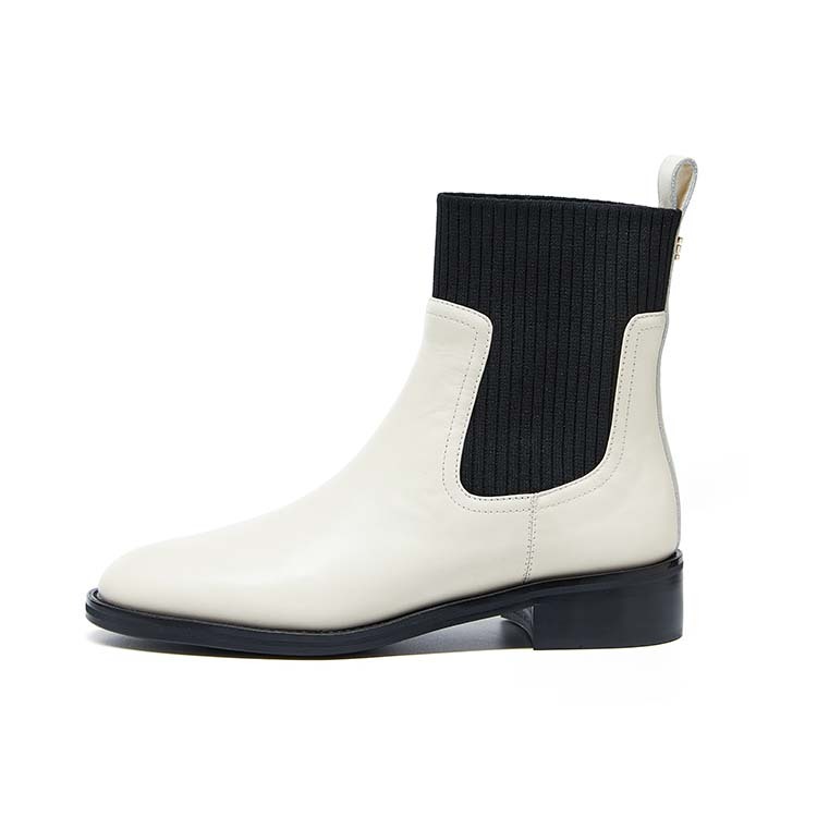 【代購】Marie Claire Ankle-Length Chelsea Boots 3.5cm Women's Reverse White