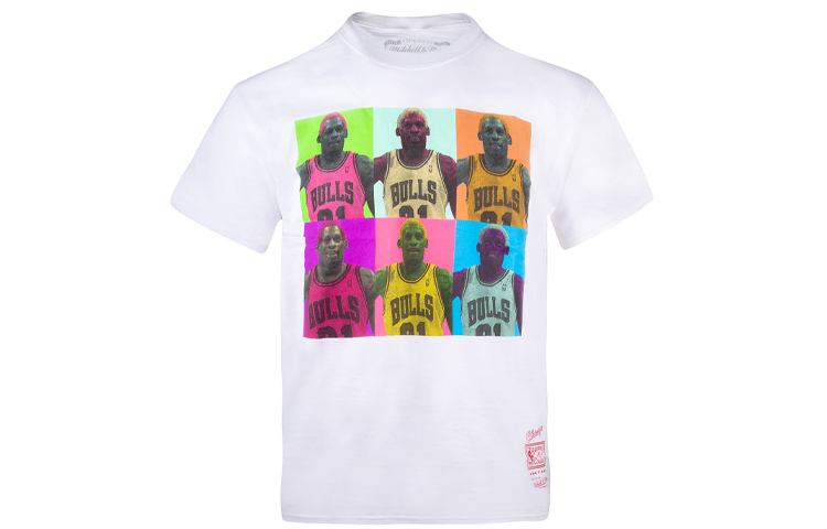 【代購】Mitchell Ness T-Shirts Unisex Rodman-White
