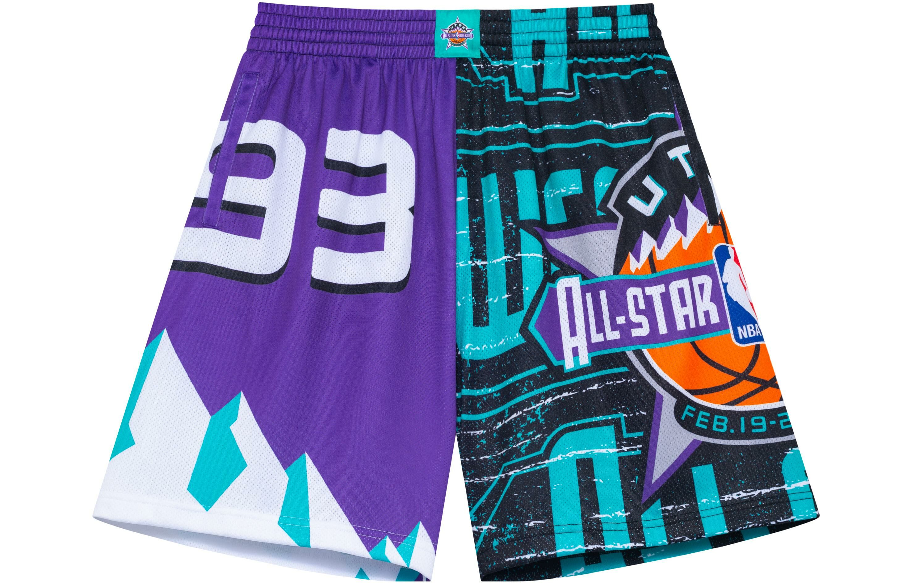 【代購】Mitchell Ness Casual Shorts Men Multicolor Purple & Blue