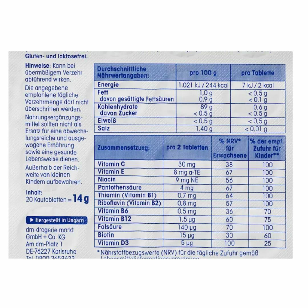 Mivolis Multivitamins for Kids Lozenges 20 Tablets 14 g