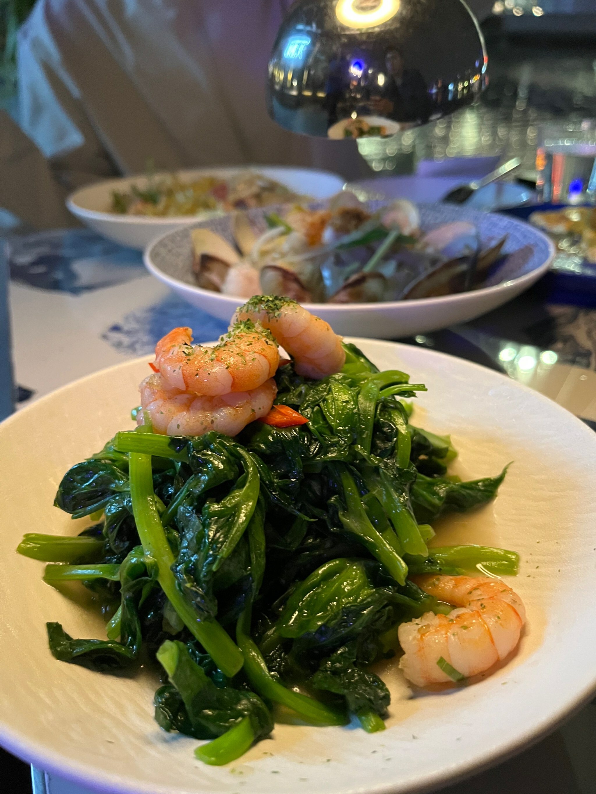 永心浮島 YONSHIN FUDOPIA 清炒時蔬佐鮮蝦料理,台式海味創意呈現,高雄必吃海鮮餐廳