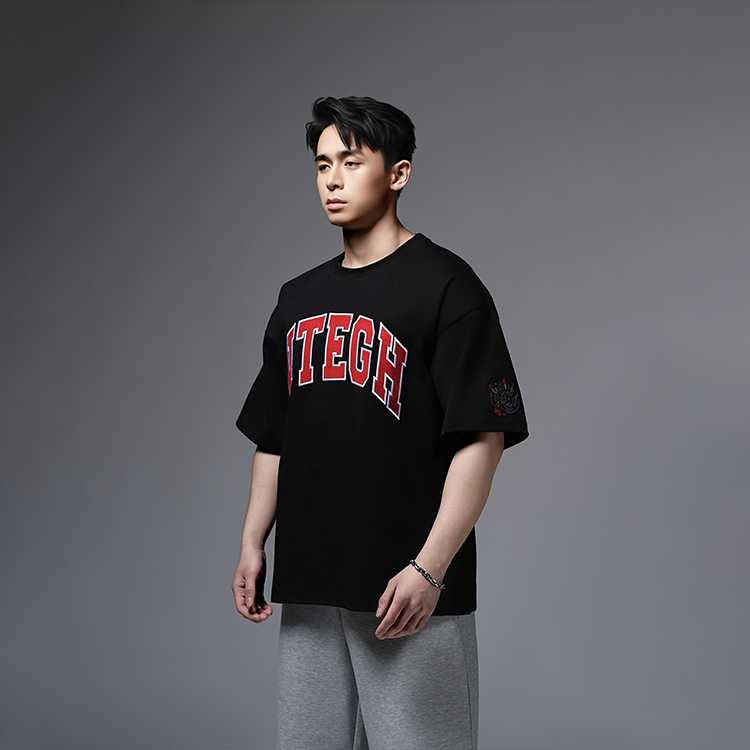 Not Enough Embroidery Oversized Tee(BLACK)
