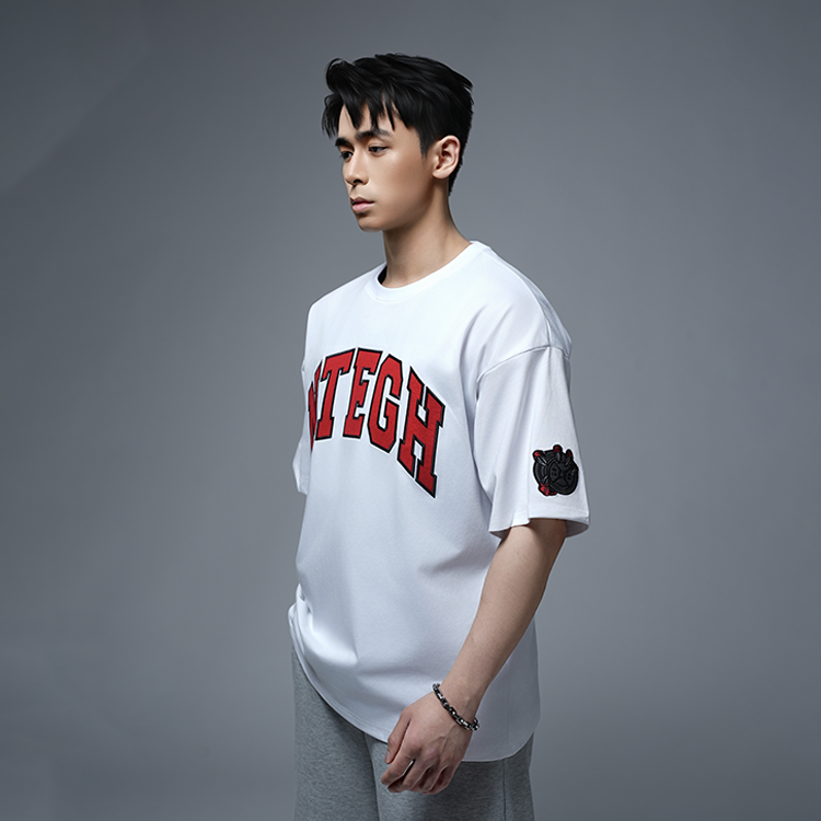 Not Enough Embroidery Oversized Tee(White)