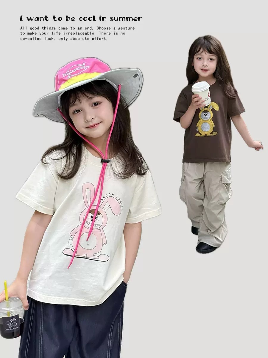 兩色搞怪兔兔棉質上衣