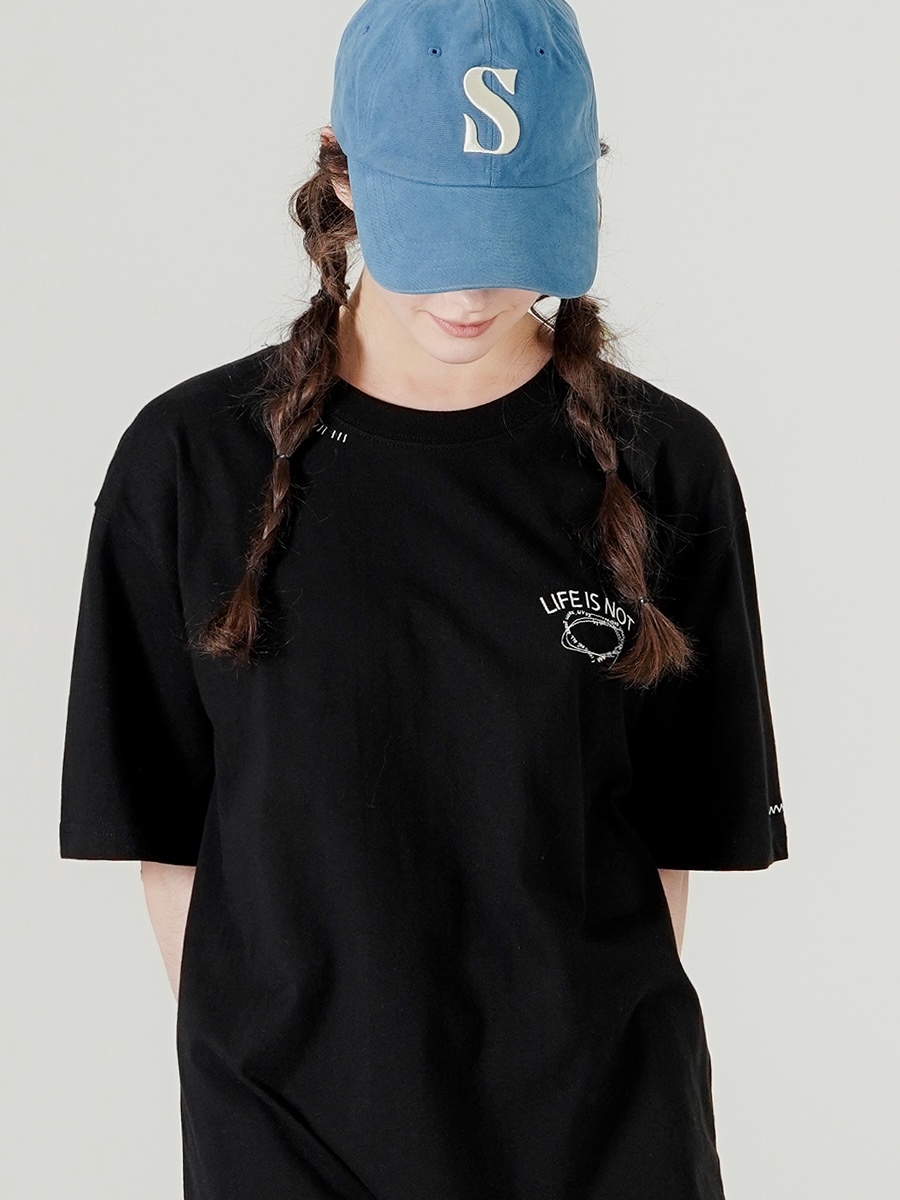 <預購> 韓國WV PROJECT 電繡LIFE IS NOT❤️高磅純棉短T