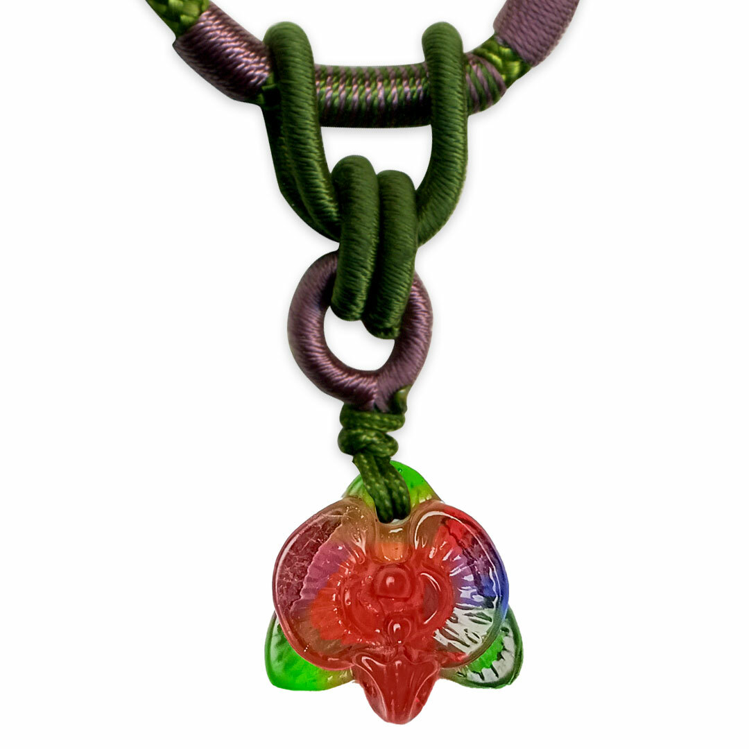 居家開運｜蘭花造型水晶琉璃項鍊