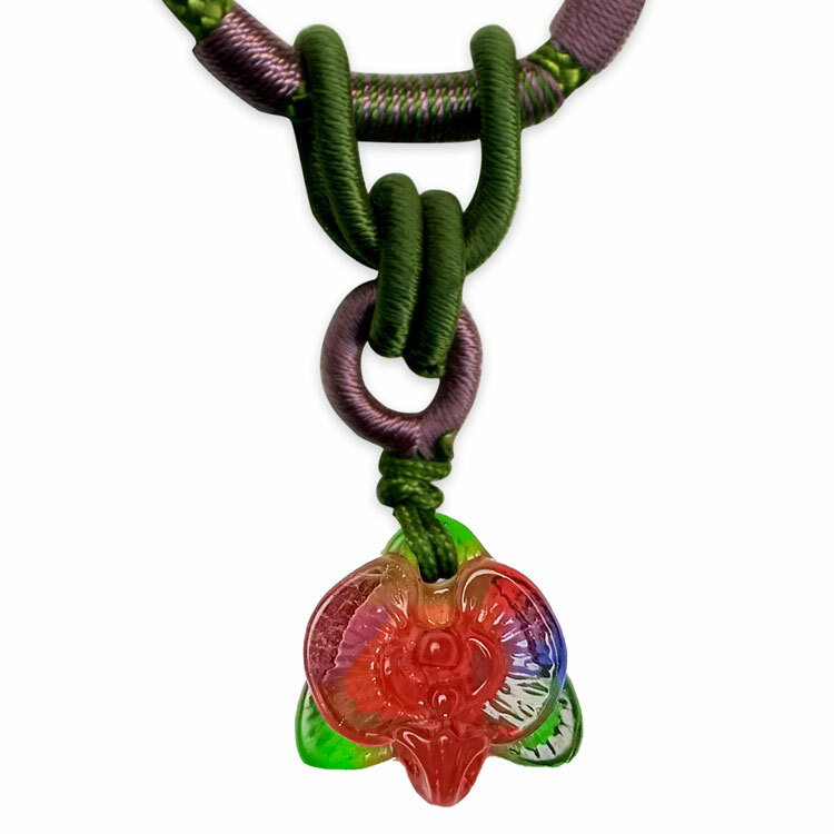 鹿港窯禮品館｜居家開運｜蘭花造型水晶琉璃項鍊