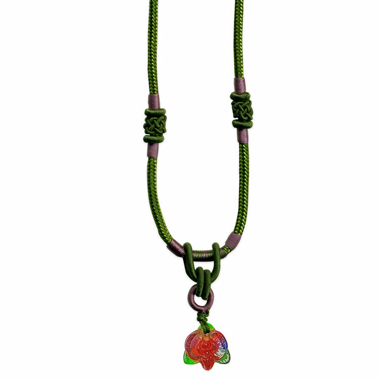 鹿港窯禮品館｜居家開運｜蘭花造型水晶琉璃項鍊