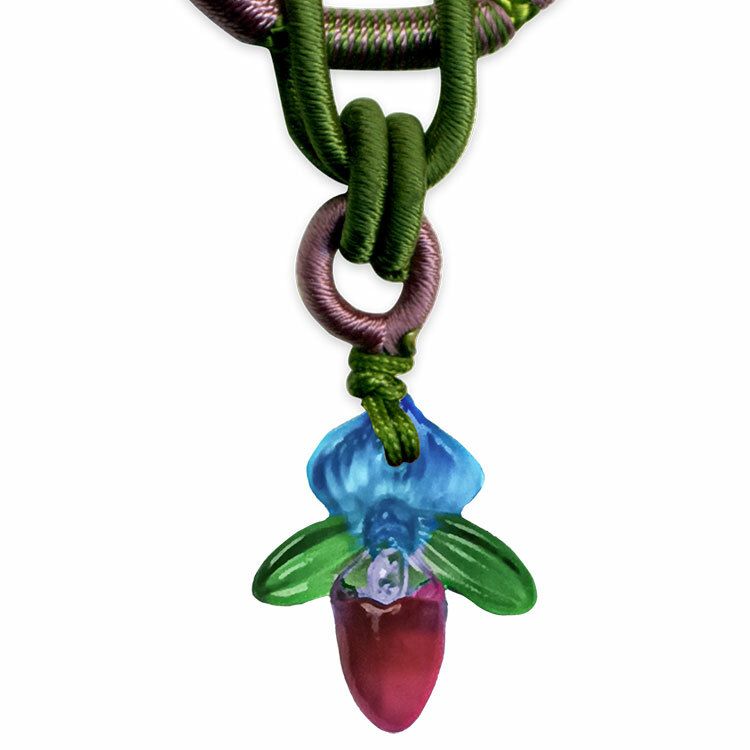 鹿港窯禮品館｜居家開運｜蘭花造型水晶琉璃項鍊