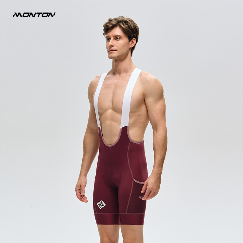 逐夏深紅男款背帶短褲