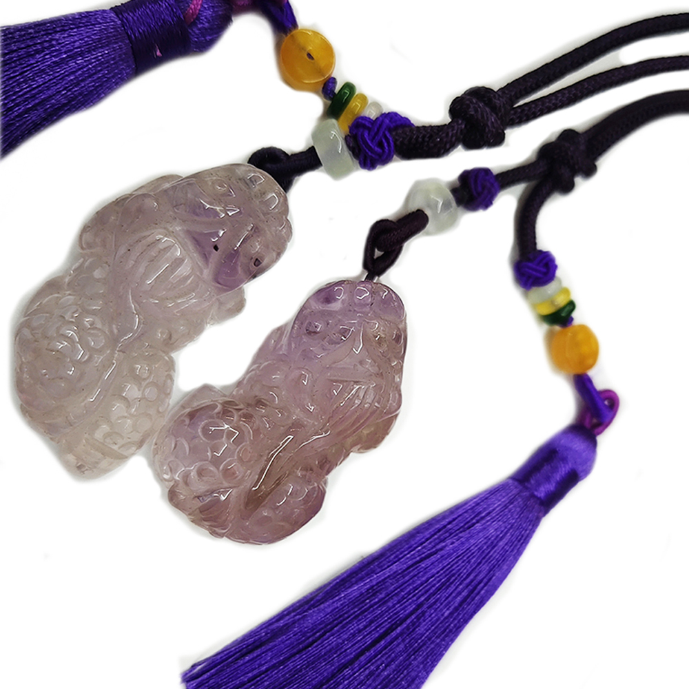 招財貔貅{紫晶}掛飾1對【十方】139620