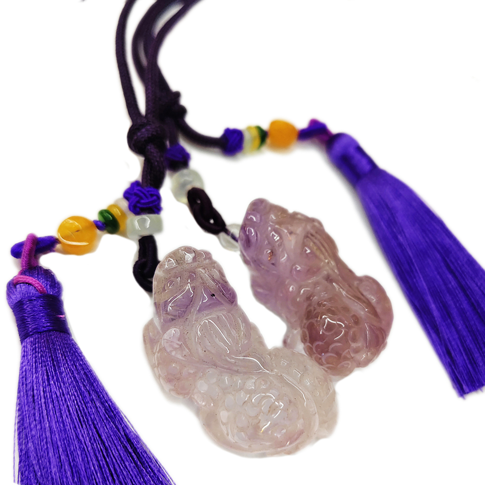 招財貔貅{紫晶}掛飾1對【十方】139620