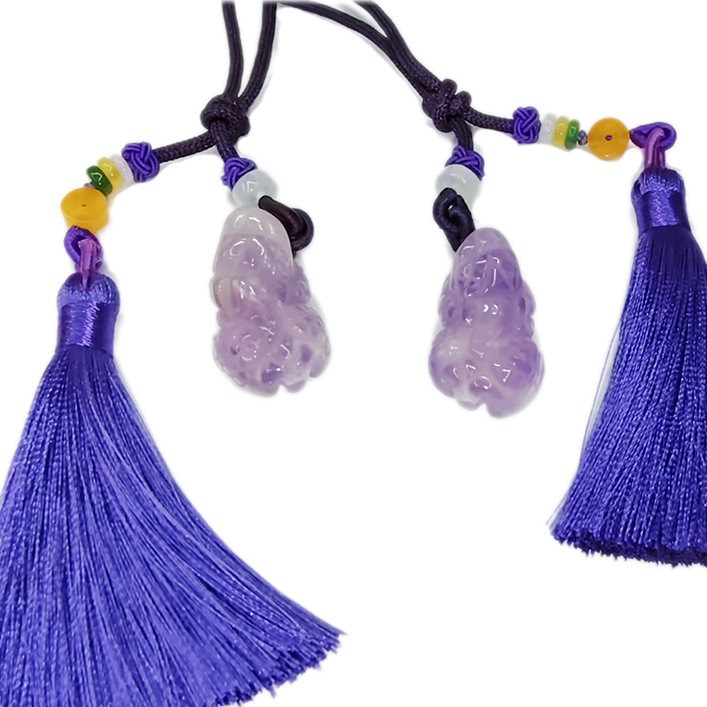 招財貔貅{紫黃晶}掛飾1對【十方】154801