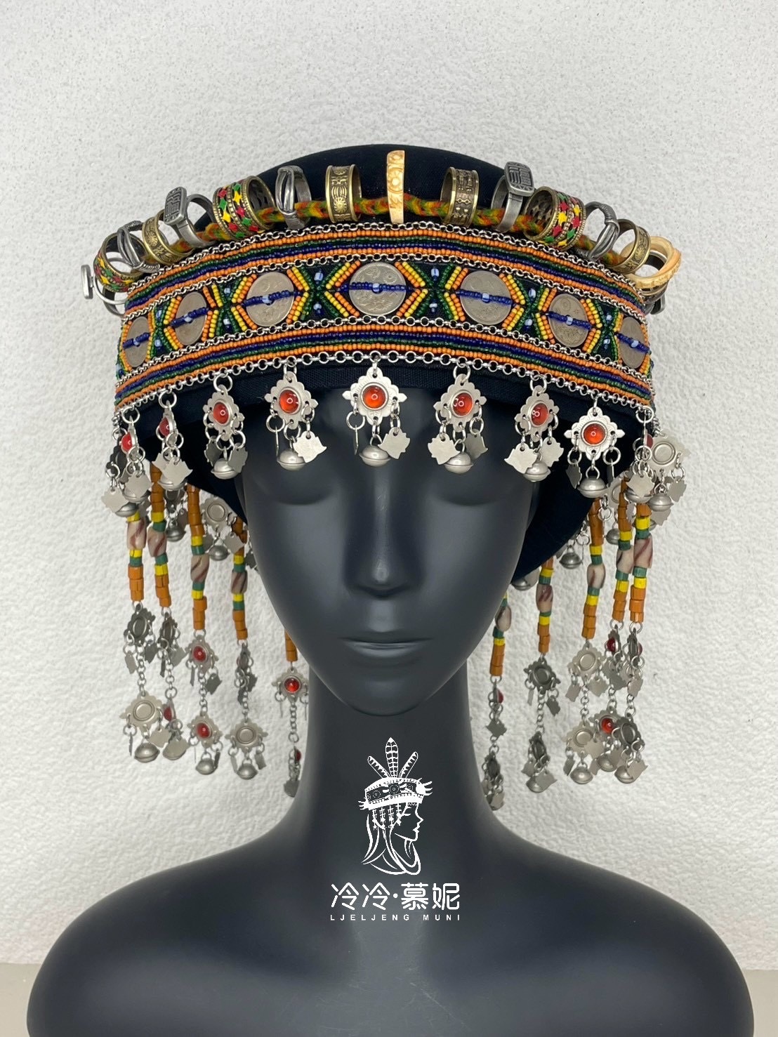 No.62貿易老珠來義式頭飾55cm