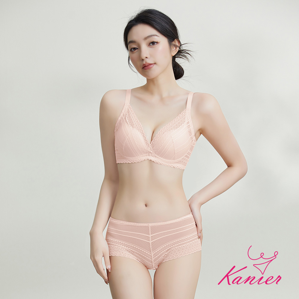 【Kanier卡妮兒】沐光晨曦 涼感深V機能型 軟鋼圈內衣【 1316 粉 -B / C 罩杯 】