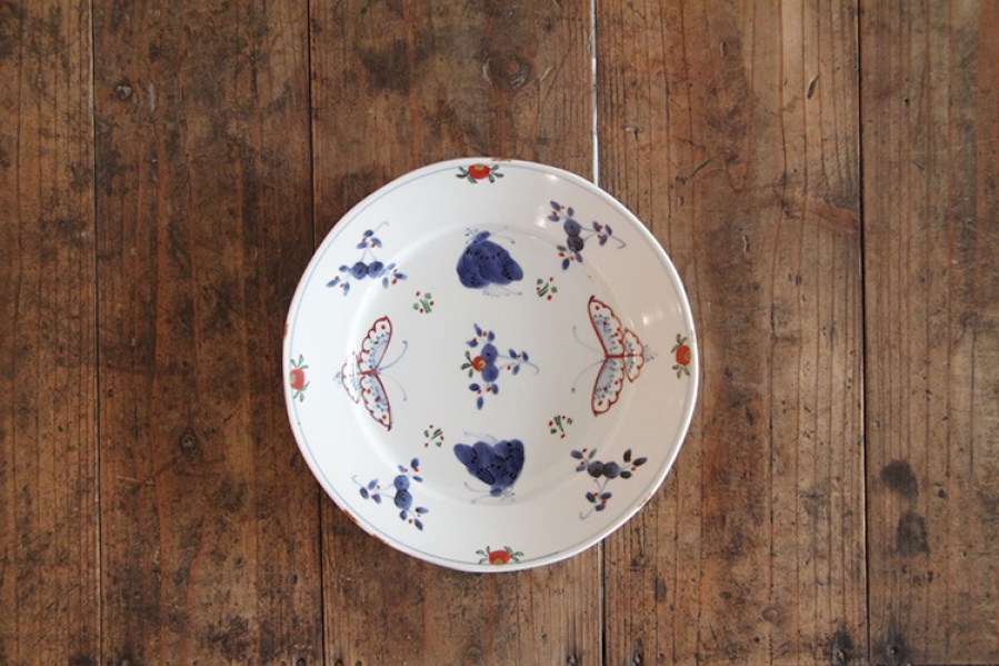 有田焼 福珠窯 天啓花蝶　6枚 有田焼 福珠窯 天啓花蝶 6枚 有田焼 リムプレート 天啓花蝶段