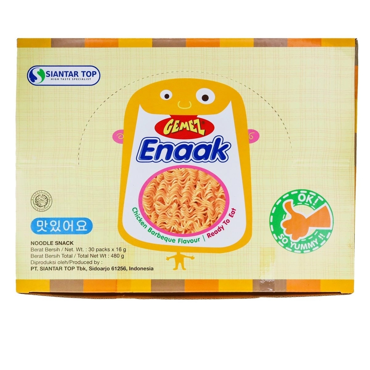 ENAAK Indonesia Chicken BBQ Flavour Noodle Snack 480g（16gX30packs）（PL）8886013811305 EXP.2025.11.20