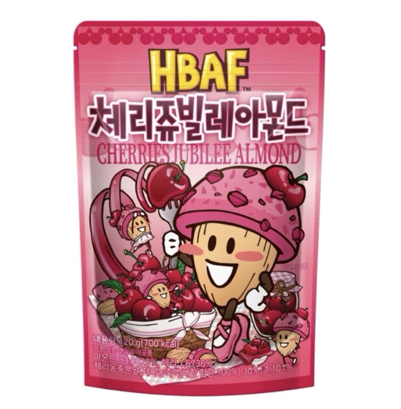 HBAF Cherries Jubilee Almond 120g8809617945207 EXP.2026.01.21