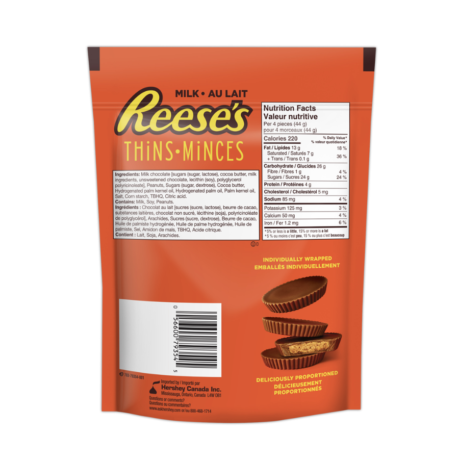 Reese's Thins Peanut Butter Cups Milk Chocolate