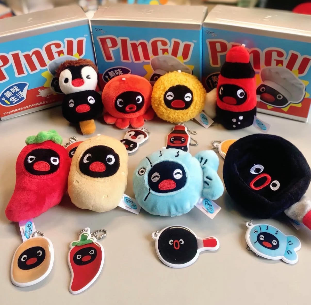 <正版授權> PINGU 企鵝家族 美味生活 毛絨冰箱磁鐵 盲盒