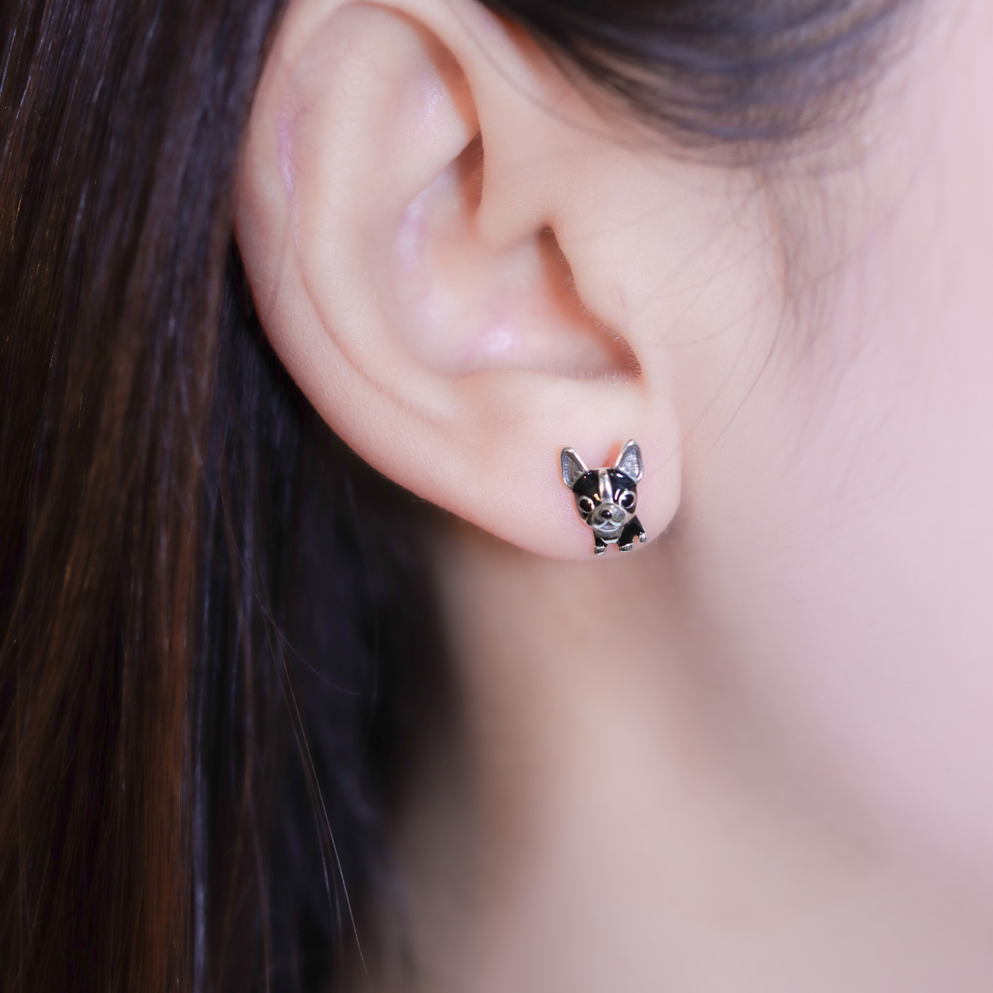 | 925純銀・厚鍍白金 | 精靈小法鬥耳環 | EA0975 |