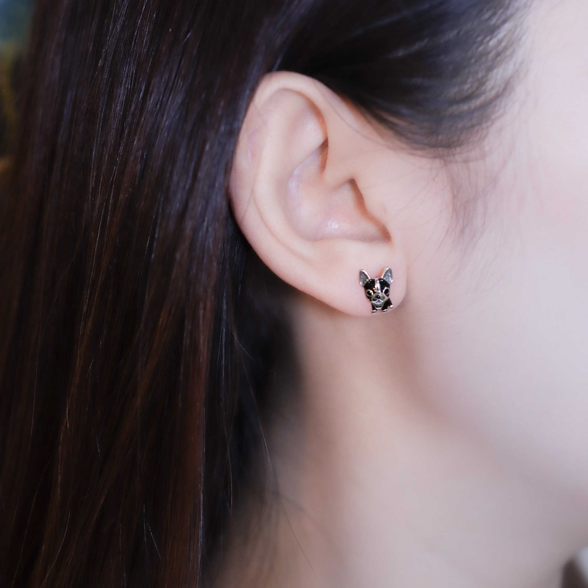 | 925純銀・厚鍍白金 | 精靈小法鬥耳環 | EA0975 |